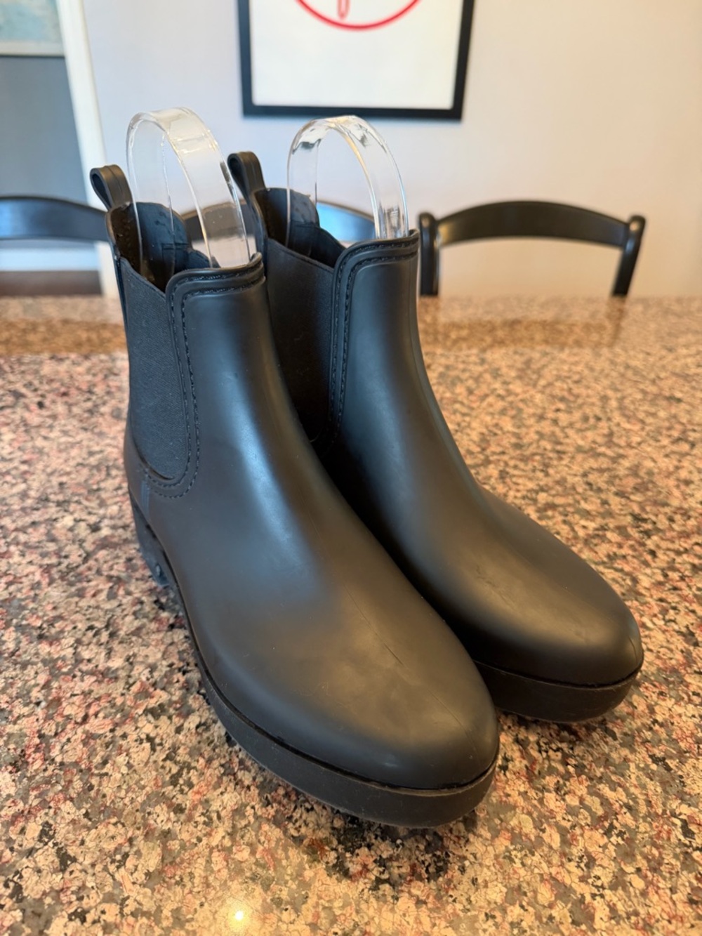 Jeffrey Campbell Women’s  Chelsea Lug Sole Rain Boots Black Sz 8-8.5